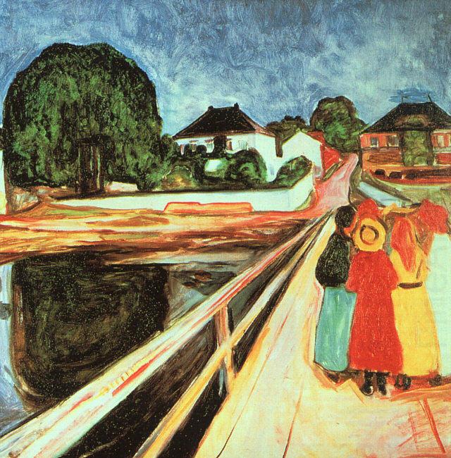 Edvard Munch Girls on a Bridge china oil painting image
